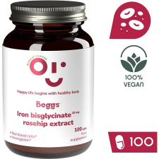 BEGGS Iron bisglycinate 20 mg, rosehip extract, 100 kapszula vitamin és táplálékkiegészítő
