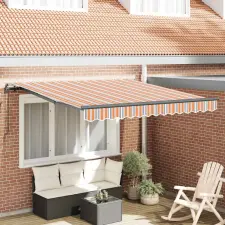  Behúzható napellenző Sokszínű 300 x 250 cm Poliészter és acél nyílászáró
