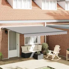  Behúzható napellenző Világosszürke 400 × 350 cm nyílászáró