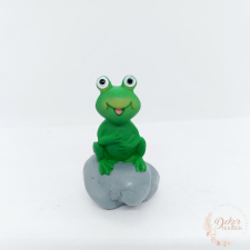  Béka figura kövön dekorációs kellék