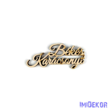  Békés Karácsonyt felirat 5db/csomag 4x7cm - Natúr dekorációs kellék