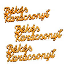  Békés Karácsonyt felirat natúr fa 10cm 3db-os dekorációs kellék