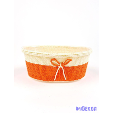 Bélelt köteles ovál kosár 19cm - Narancssárga dekorációs kellék