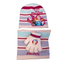  Bélelt kötött 3 részes sapka, kesztyű, sál szett Frozen/Jégvarázs mintával
