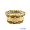  Bélelt peremes bambusz kosár 22cm - Natúr