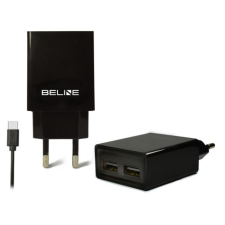 Beline 0010 Hálózati 2xUSB-A töltő (5V / 2A) + 1m USB-C töltőkábel (BELI0010) mobiltelefon kellék