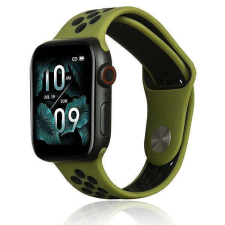 Beline Apple Watch Sport szilikon óraszíj 38/40/41mm zöld/fekete okosóra kellék