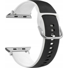 Beline Silico Leather Szíj Apple Watch 38/40/41mm - Fekete-Fehér (Beli03130) okosóra kellék