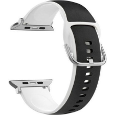 Beline Silico Leather Szíj Apple Watch 42/44/45/49mm - Fekete-Fehér (Beli03131) okosóra kellék