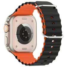 Beline Silicone Waves szíj Apple Watch 38/40/41mm - fekete-narancssárga okosóra kellék