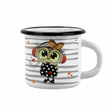 Belis Smaltovaný hrnek Sova music, 7 cm, 0,25 l bögrék, csészék