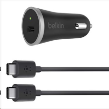 Belkin 15 W / 3A autós töltő + USB-C 2.0 kábel 1.2m fekete  (F7U005bt04-BLK) (F7U005bt04-BLK) mobiltelefon kellék