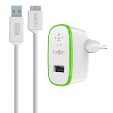 Belkin asztali töltő + Micro USB kábel 2.1A fehér-zöld (F8M865vf03-WHT) (F8M865vf03-WHT) mobiltelefon kellék