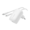 Belkin BOOST CHARGE hálózati töltő Type-C aljzat (30W, PPS, PD gyorstöltés támogatás + Lightning 8pin kábel) FEHÉR Apple IPAD, Apple IPAD (3rd Generation), Apple IPAD (4th Generation), Apple