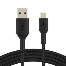 Belkin BOOST↑CHARGE™ USB-C apa - USB-A apa Adat- és töltőkábel 0.15m - Fekete kábel és adapter