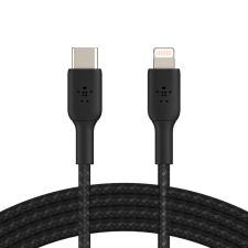 Belkin BOOST CHARGE USB-C - Lightning harisnyázott kábel 1m fekete (CAA004bt1MBK) (CAA004bt1MBK) kábel és adapter