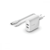 Belkin Fali töltő + Világító MFI Kábel Belkin WCD001VF1MWH Fehér 24 W