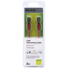Belkin Patch kábel UTP Cat-6 2m piros (A3L980CP02MRDHS) kábel és adapter