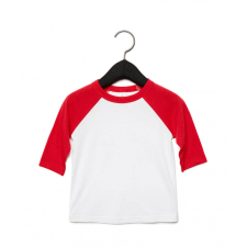 Bella+Canvas Bébi 3/4-es ujjú póló Bella Canvas Toddler 3/4 Sleeve Baseball Tee 4T, Fehér/Piros babapóló, ing