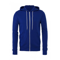 Bella+Canvas Uniszex kapucnis hosszú ujjú pulóver Bella Canvas Unisex Poly-Cotton Full Zip Hoodie 2XL, Igazi kék