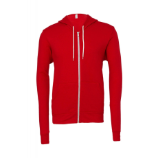 Bella+Canvas Uniszex kapucnis hosszú ujjú pulóver Bella Canvas Unisex Poly-Cotton Full Zip Hoodie 2XL, Piros