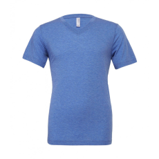 Bella+Canvas Uniszex rövid ujjú póló Bella Canvas Unisex Triblend V-Neck T-Shirt L, Kék Triblend