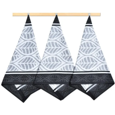 Bellatex 3 darabos konyharuha szett, 50 × 70 cm, 135 geometria, fekete lakástextília