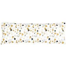 Bellatex 90/161 párnahuzat, 50×145 cm, mustárszín szívek lakástextília