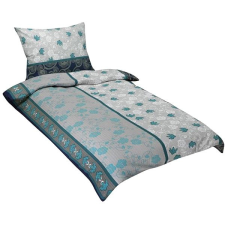 Bellatex krepp, 80/540, türkiz virág, 140 × 200 cm, 70 × 90 cm lakástextília