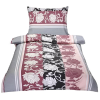 Bellatex Krepp ágyneműhuzat, bazsarózsa minta, 140 × 200, 70 × 90 cm, szürke-rózsaszín