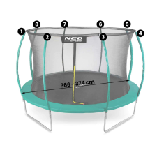 Beltéri háló trambulinokhoz 435 cm 14ft neo-sport 435 cm 14ft trambulin kiegészítő