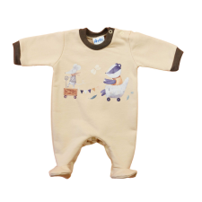  Belül bolyhos, hosszú ujjú baba rugdalózó – Állatos mintával rugdalózó