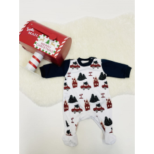  Belül bolyhos hosszú ujjú baba rugdalozó karácsonyi mintával rugdalózó