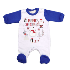  Belül bolyhos hosszú ujjú baba rugdalozó karácsonyi mintával - 56-os méret rugdalózó