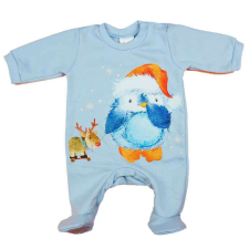  Belül bolyhos hosszú ujjú baba rugdalózó pingvin mintával (56) rugdalózó