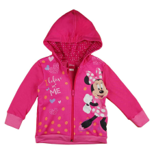  Belül bolyhos kapucnis kislány kardigán Minnie egér mintával - 122-es méret gyerek pulóver, kardigán