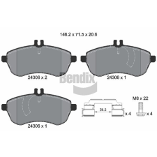 BENDIX Braking fékbetétkészlet, tárcsafék BENDIX Braking BPD1045 autóalkatrész