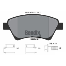 BENDIX Braking fékbetétkészlet, tárcsafék BENDIX Braking BPD1064 autóalkatrész