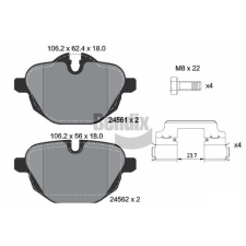 BENDIX Braking fékbetétkészlet, tárcsafék BENDIX Braking BPD1069 autóalkatrész