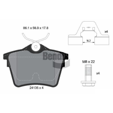 BENDIX Braking fékbetétkészlet, tárcsafék BENDIX Braking BPD1152 autóalkatrész