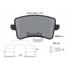 BENDIX Braking fékbetétkészlet, tárcsafék BENDIX Braking BPD1237 autóalkatrész