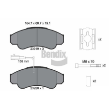 BENDIX Braking fékbetétkészlet, tárcsafék BENDIX Braking BPD1282 autóalkatrész