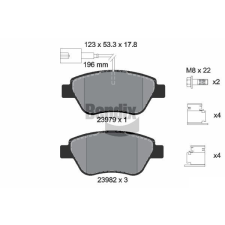 BENDIX Braking fékbetétkészlet, tárcsafék BENDIX Braking BPD1314 autóalkatrész