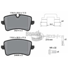 BENDIX Braking fékbetétkészlet, tárcsafék BENDIX Braking BPD1321 autóalkatrész