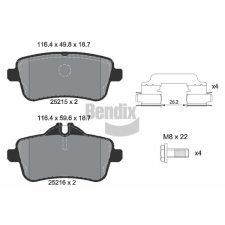 BENDIX Braking fékbetétkészlet, tárcsafék BENDIX Braking BPD1331 autóalkatrész