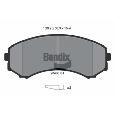 BENDIX Braking fékbetétkészlet, tárcsafék BENDIX Braking BPD1346 autóalkatrész