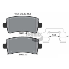BENDIX Braking fékbetétkészlet, tárcsafék BENDIX Braking BPD1439 autóalkatrész