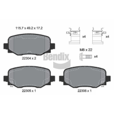 BENDIX Braking fékbetétkészlet, tárcsafék BENDIX Braking BPD1492 autóalkatrész
