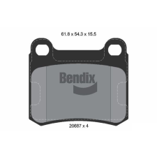 BENDIX Braking fékbetétkészlet, tárcsafék BENDIX Braking BPD1512 autóalkatrész