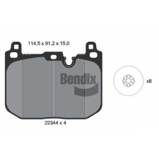 BENDIX Braking fékbetétkészlet, tárcsafék BENDIX Braking BPD1558 autóalkatrész